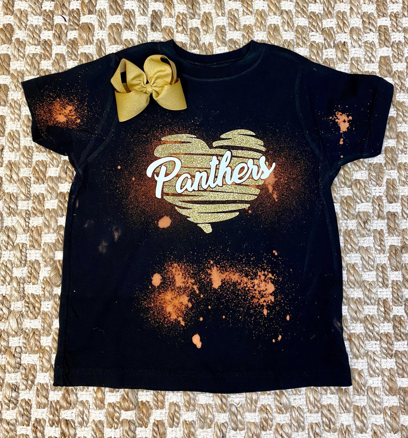 Kids Panther Heart Bleached Tee