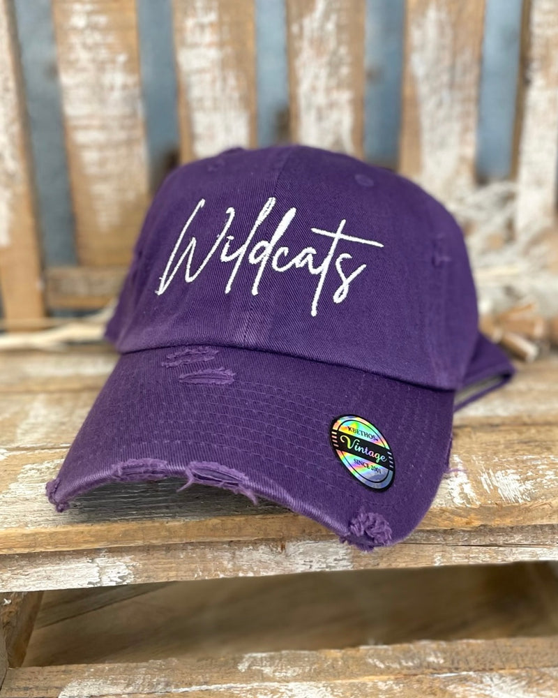 Wildcats Distressed Purple Cap